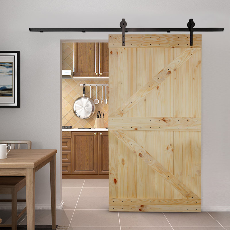 Belleze Paneled Wood Unfinished Barn Door without Installation Hardware Kit & Reviews Wayfair